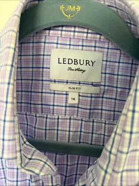 Ledbury Men's Lavender Plaid Dress Shirt